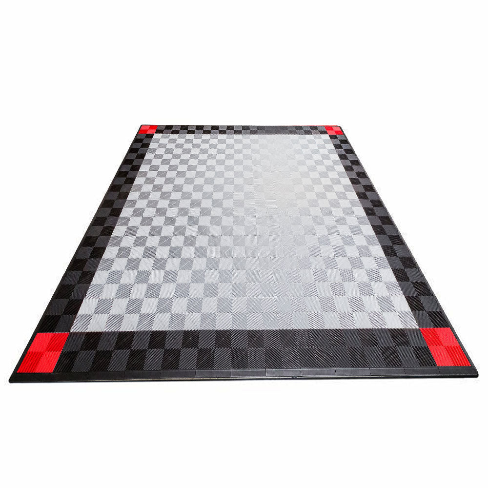 Silver with Black and Red Border