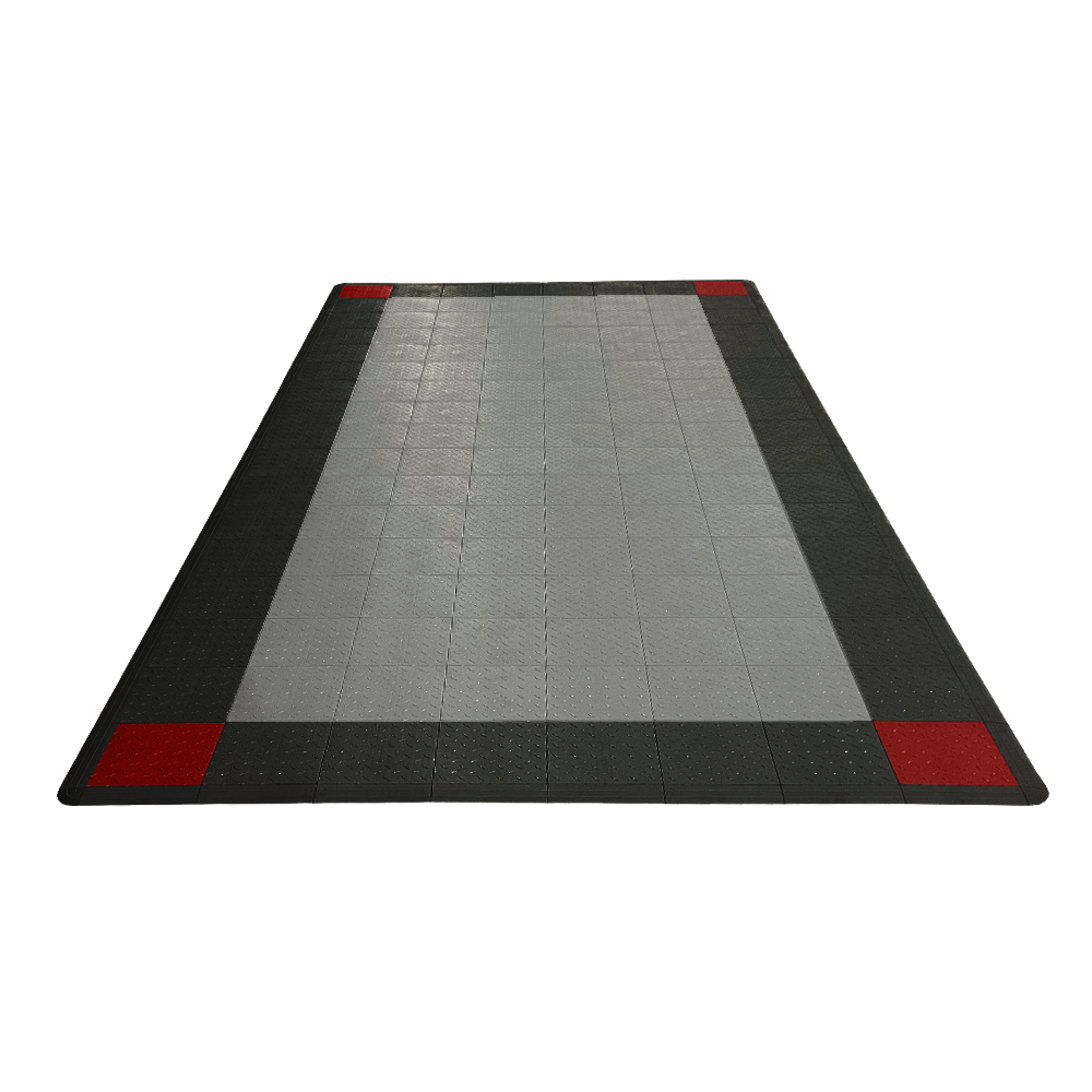 Silver with Black and Red Border