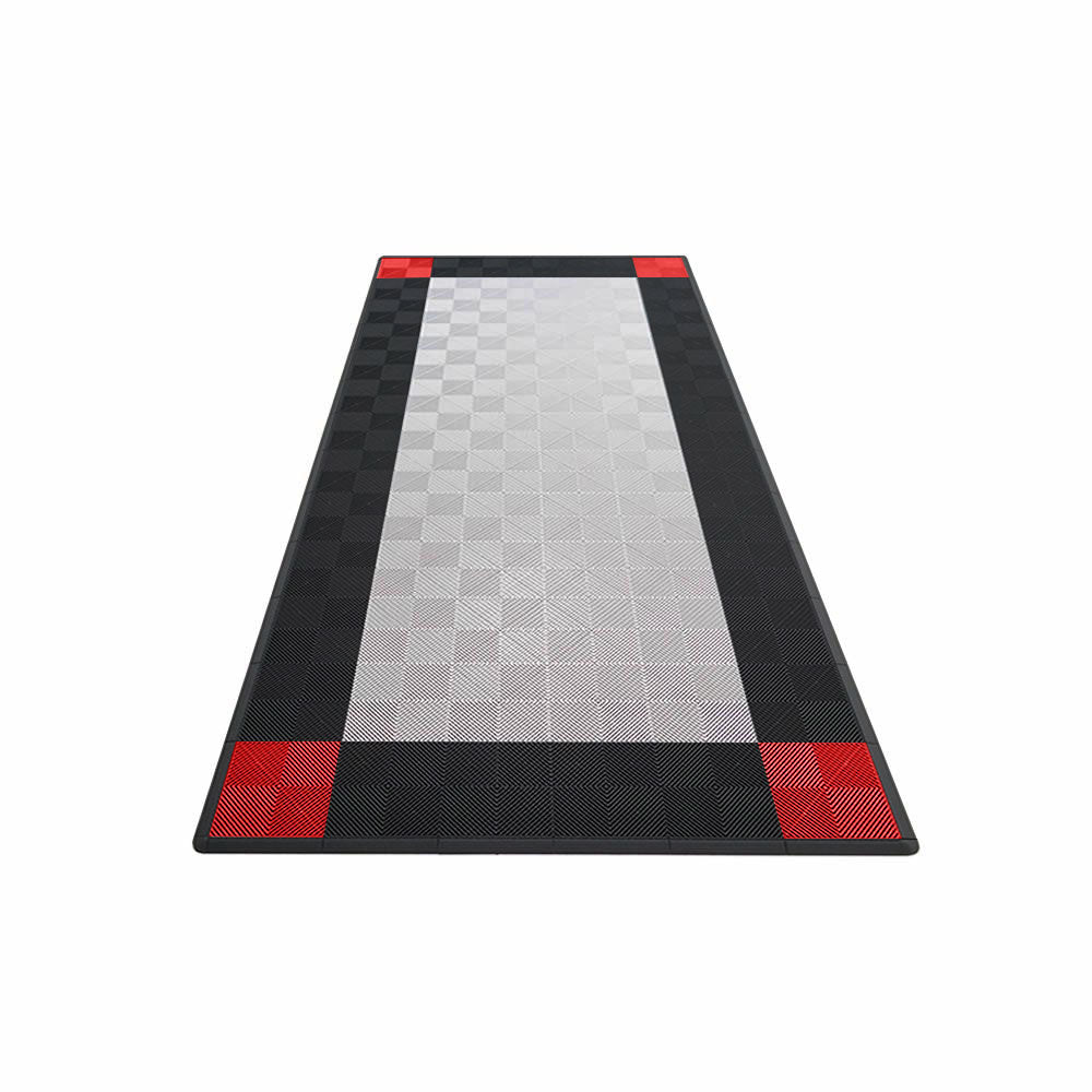 Silver with Black and Red Border