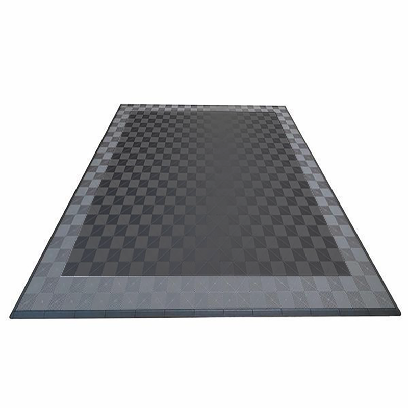 Swisstrax Ribtrax Pro Two Car Garage Floor Tile Mat (Slate Grey / Pearl Silver / Jet Black)
