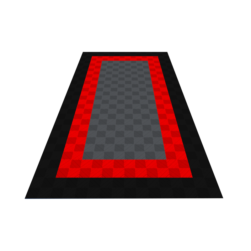 Swisstrax Ribtrax PRO Small Mat Kit - Checkered (Jet Black/Racing Red)