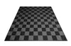 smooth Two Car Garage Mat Parking Mat Black and Gray Checkered front view