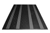 smooth Two Car Garage Mat Parking Mat Black with Gray Stripes front view