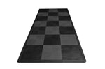 Motorcycle Mat Kit - Black & Grey Checkered smooth