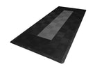 Motorcycle Mat Kit - Black with Grey Stripe smooth