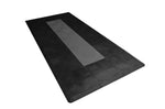 Motorcycle Mat Kit - Black with Grey Stripe smooth