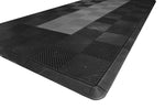 Motorcycle Mat Kit - Black with Grey Stripe smooth