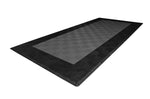 One car garage mat parking mat smooth gray with black border side view