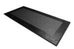 One car garage mat parking mat smooth gray with black border side view