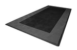 One car garage mat parking mat smooth black with gray border side view