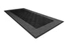One car garage mat parking mat smooth black with gray border side view