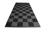 One car garage mat parking mat smooth gray and black checkered front view