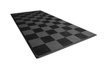 One car garage mat parking mat smooth gray and black checkered side view