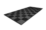 One car garage mat parking mat smooth gray and black checkered side view