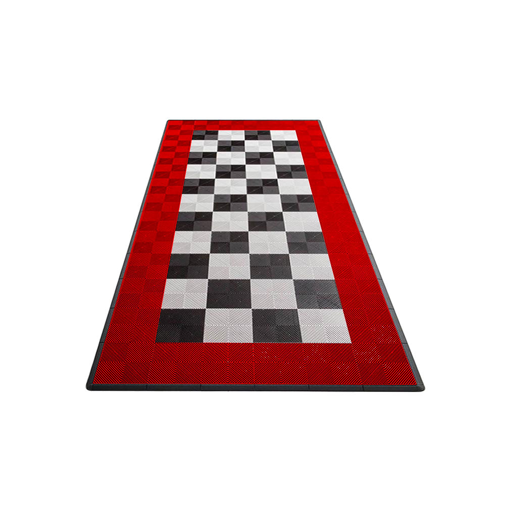 Black and White Checkered with Red Border